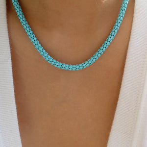Simple Link Necklace (Turquoise)