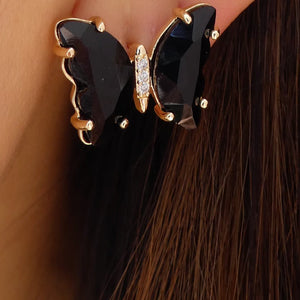 Black Blaine Butterfly Earrings