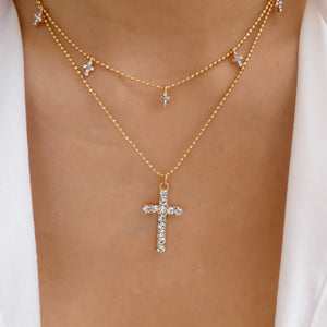 Crystal Luna Cross Necklace