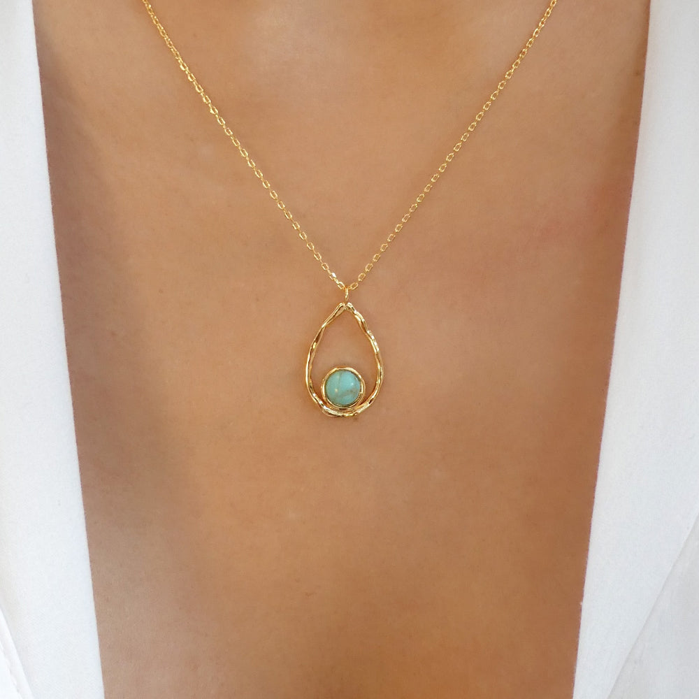 18K Turquoise Pendant Necklace