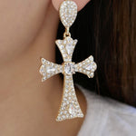 Crystal Lina Cross Earrings