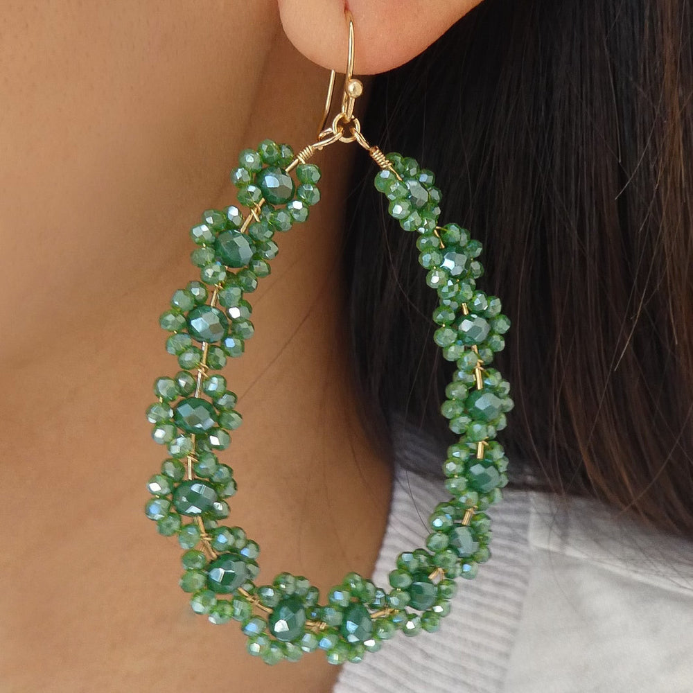 Roxie Flower Earrings (Green)