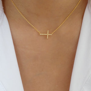 Crystal Jerry Cross Necklace
