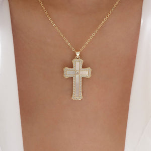 Conrad Pearl Cross Necklace