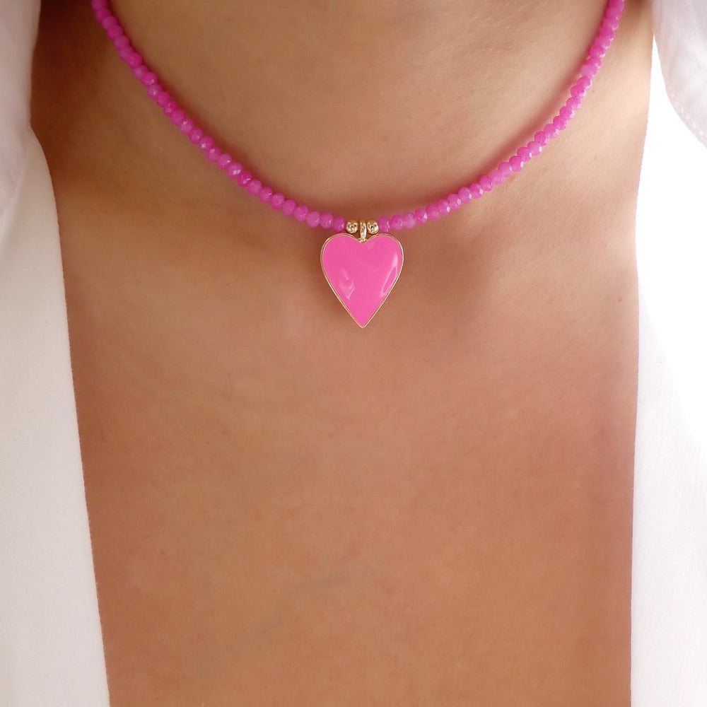 Scottie Heart Necklace (Pink)