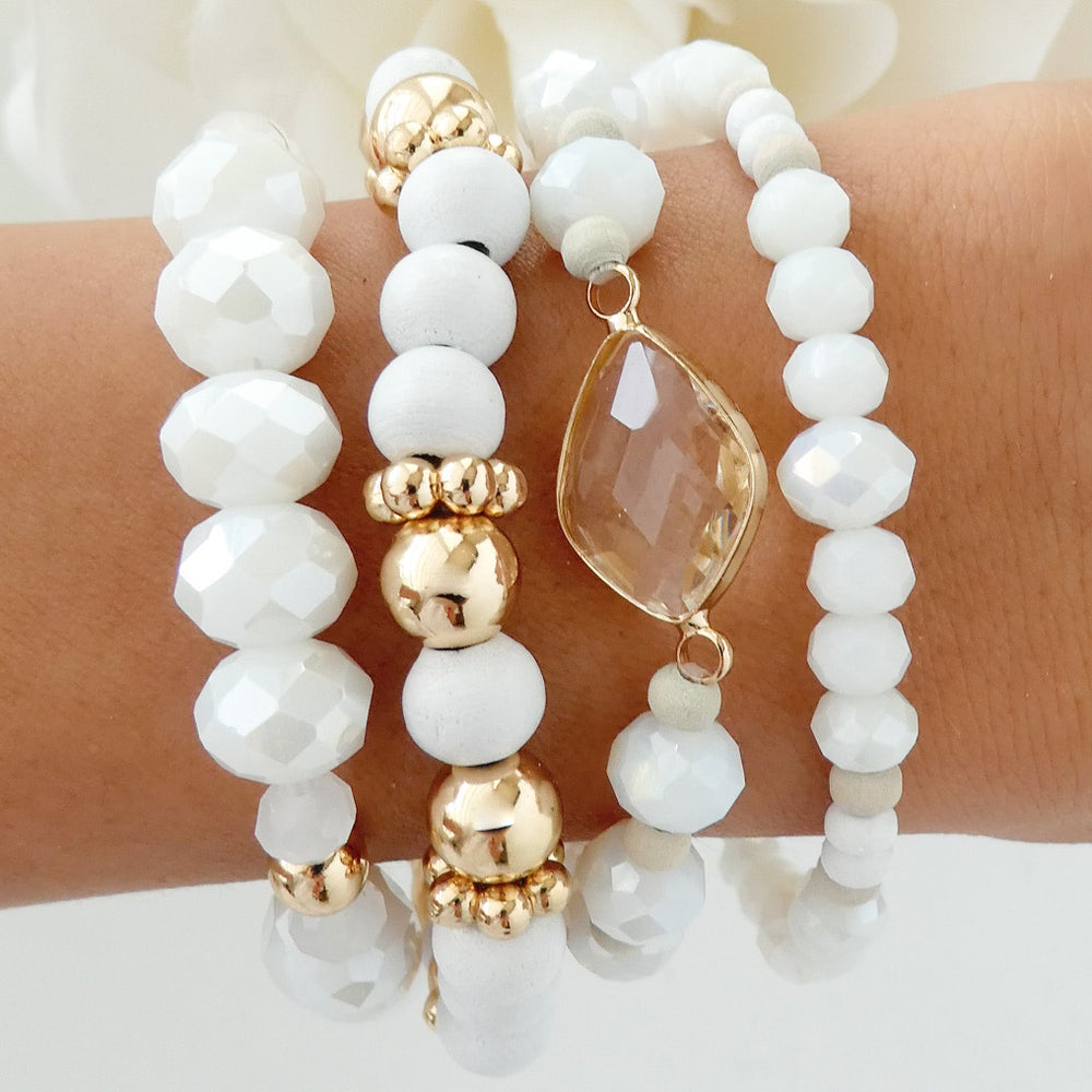 Belinda Bracelet Set (White)