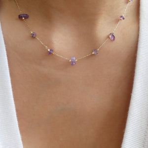 Small Stone Necklace (Purple)