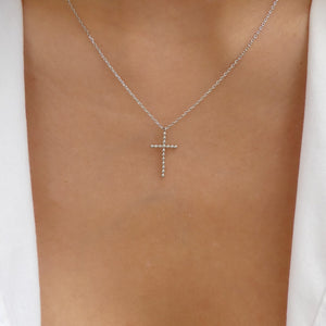Dotted Cross Necklace (Silver)