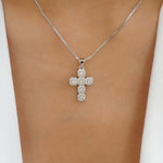 Crystal Bethany Cross Necklace (Silver)