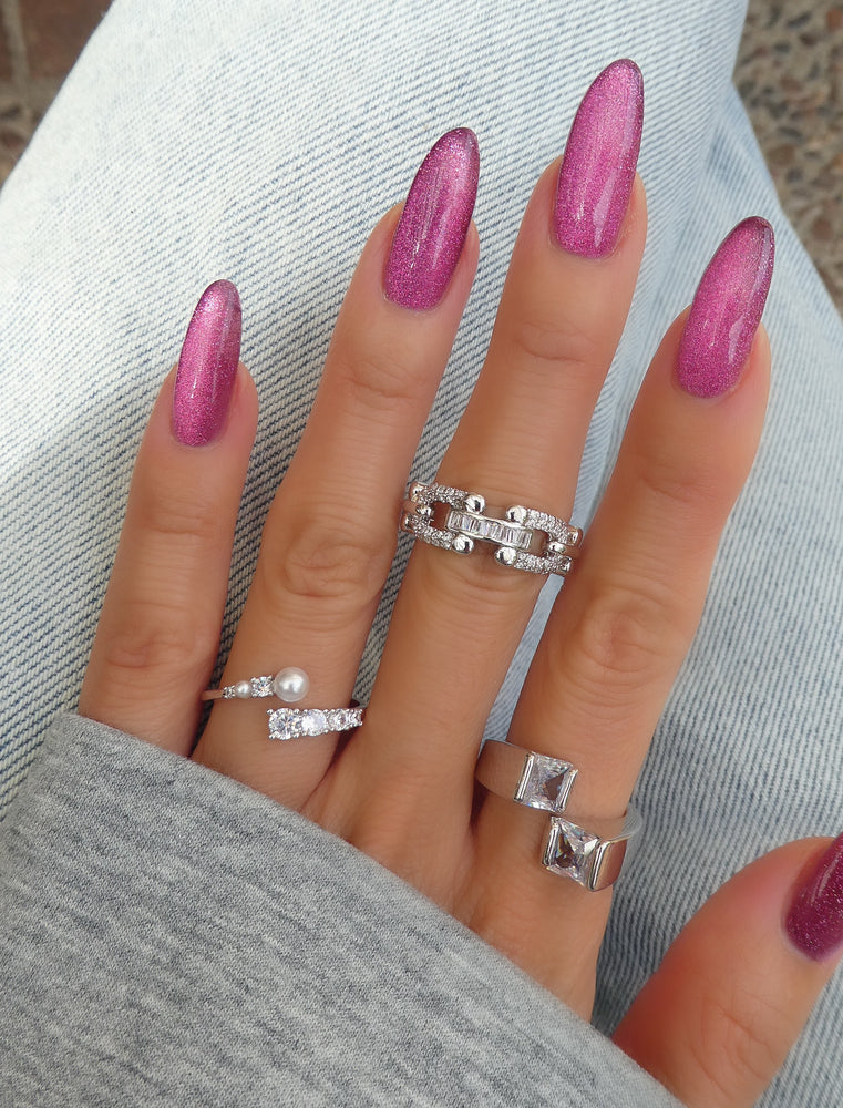 Crystal & Pearl Row Ring