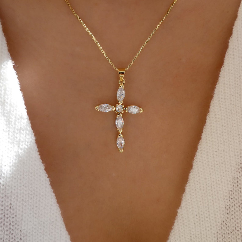 Crystal Jaelyn Cross Necklace