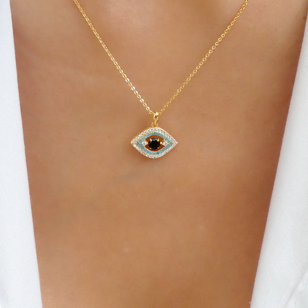 Turquoise Crystal Eye Necklace