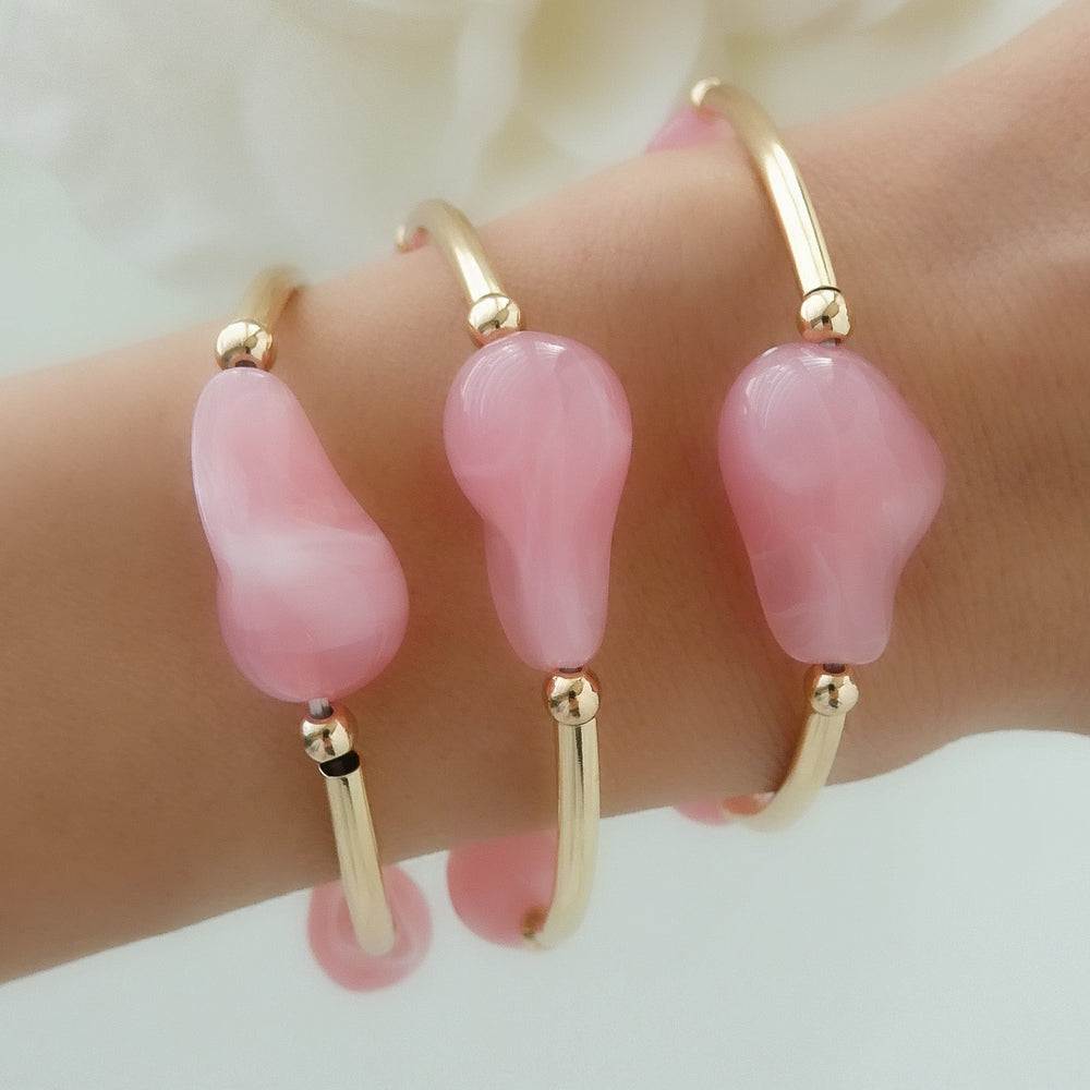 Dolores Pendant Bracelet Set (Pink)