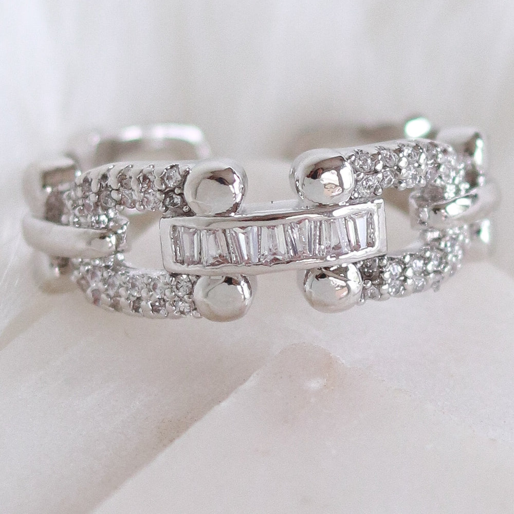 Crystal Johnnie Link Ring (Silver)