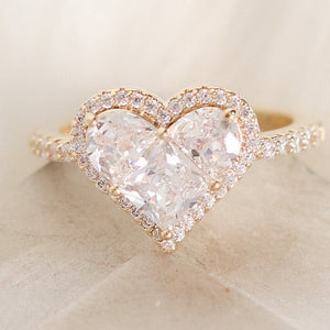 Crystal Veronica Heart Ring