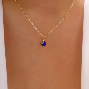 Mini Heart Necklace (Dark Blue)