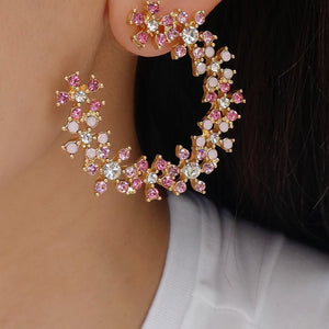 Pink Malinda Flower Earrings