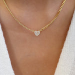 Crystal Heart & Link Necklace