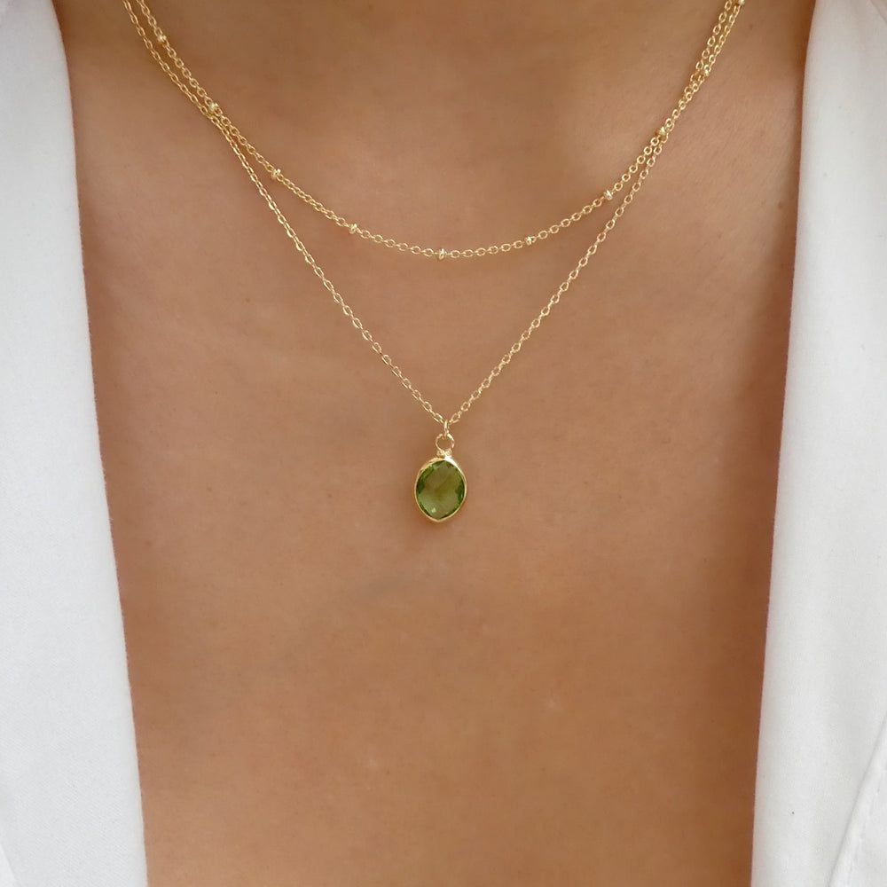 Green Pendant Necklace Set