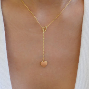 14K Simple Heart Drop Necklace