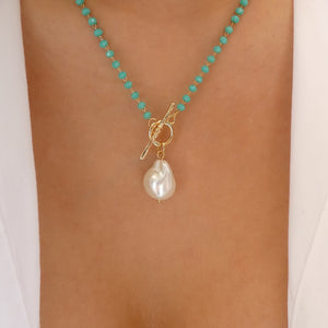 Turquoise Bead & Pearl Necklace