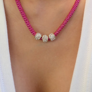 Crystal Fergie Necklace (Pink)