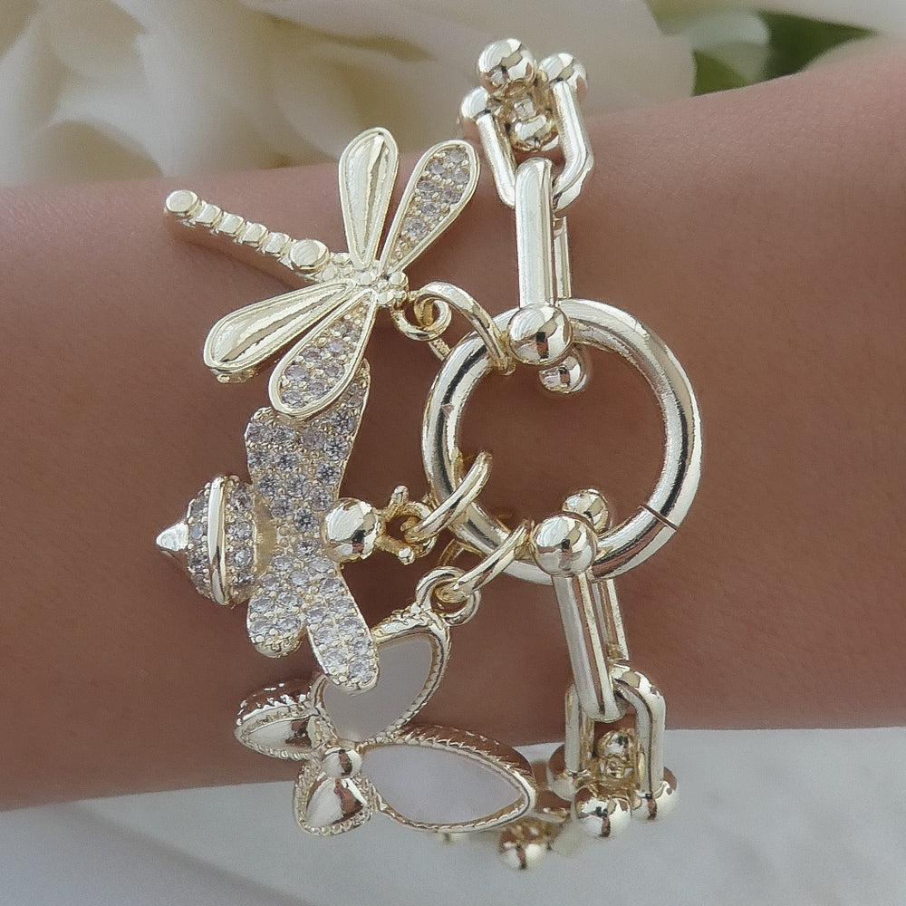 Bee & Butterfly Charm Bracelet