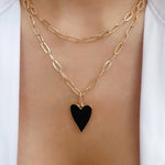 Terry Heart Necklace (Black)