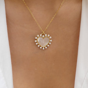 Olsen Heart Pearl Necklace