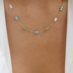 Blue & Green Bead Necklace