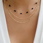 Beaded Layer Necklace (Black)
