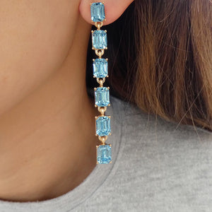 Crystal Fabi Earrings (Blue)