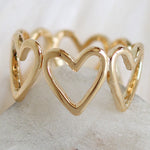 Gold Heart Row Ring