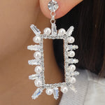 Crystal Hailey Earrings (Silver)
