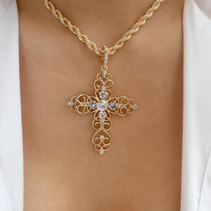 Amelia Crystal Cross Necklace