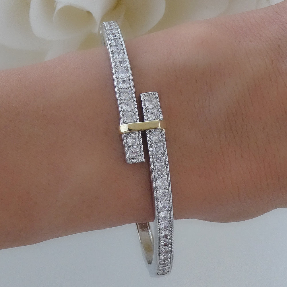 Silver Crystal Chic Cuff