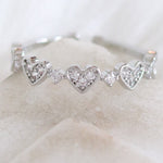 Bonnie Heart Row Ring (Silver)