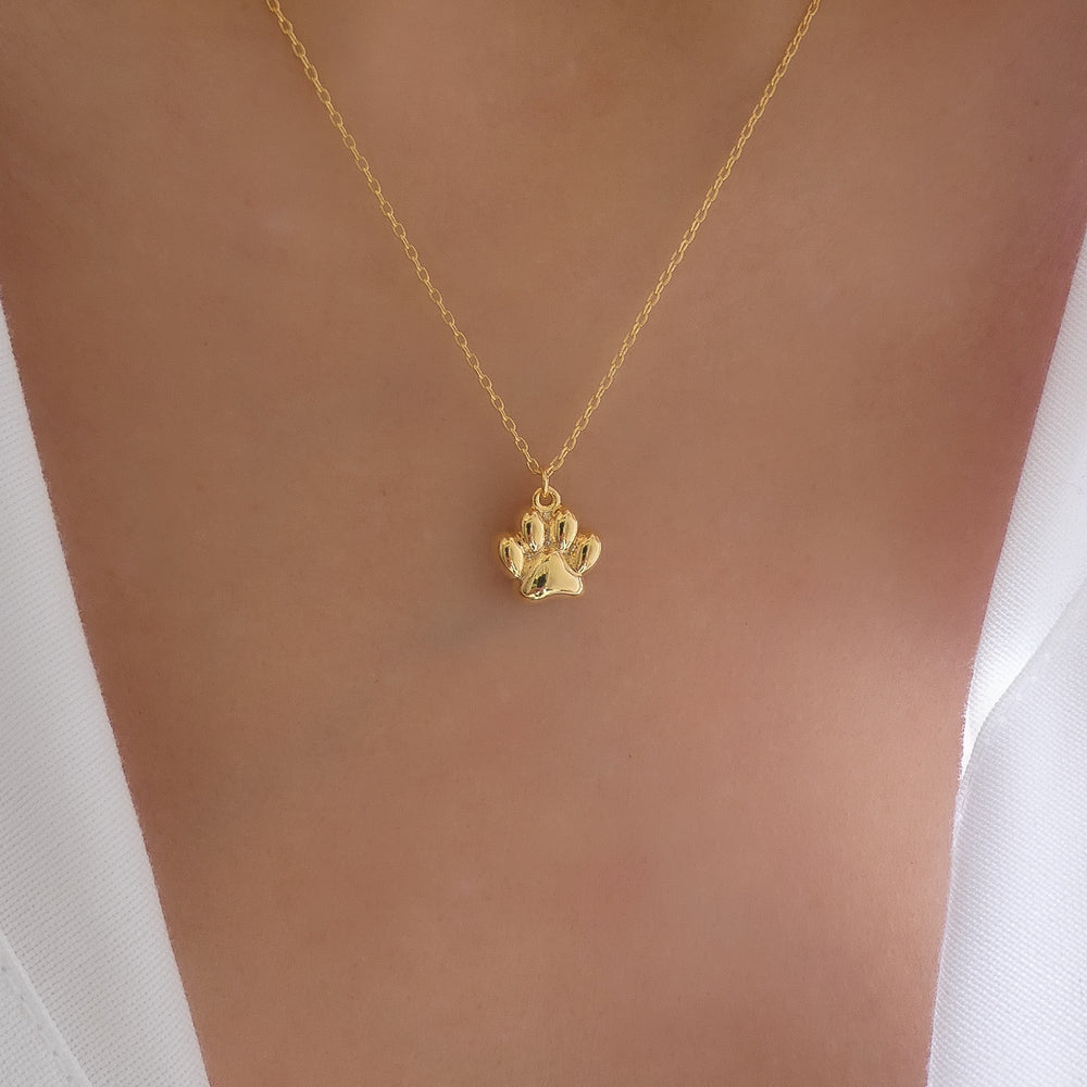 18K Paw Pendant Necklace