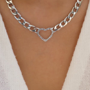 Silver Dylan Heart Necklace