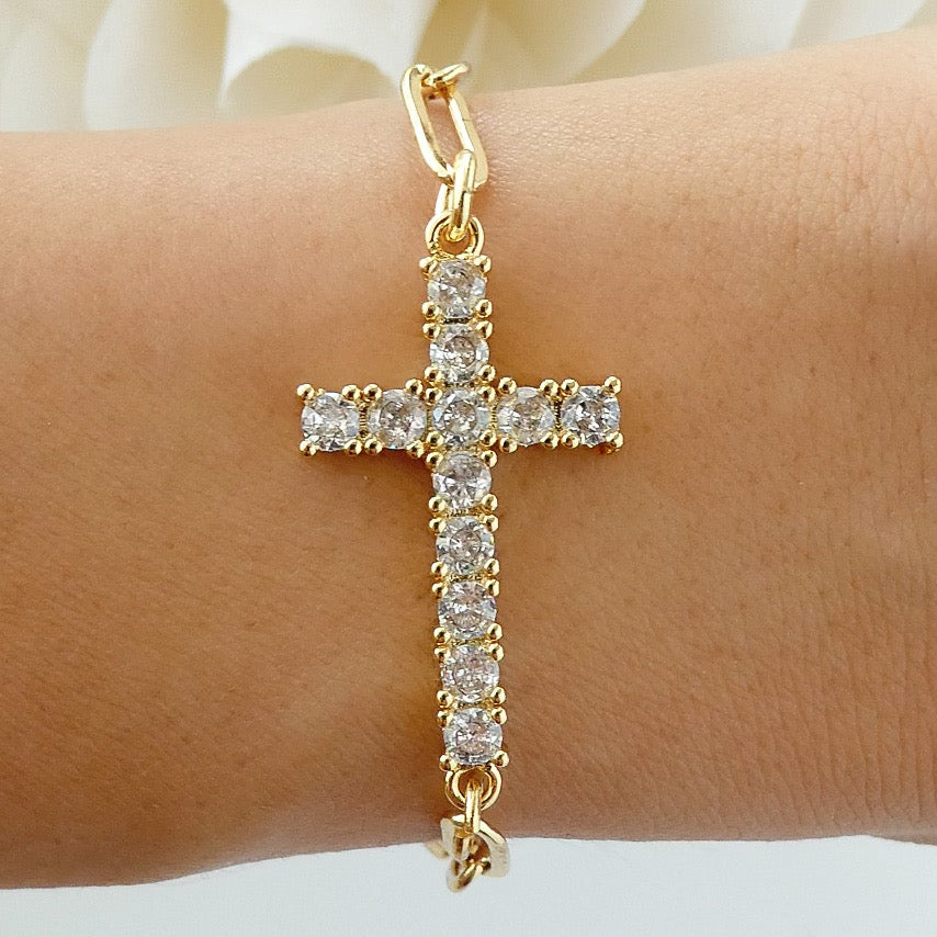 Crystal Isla Cross Bracelet