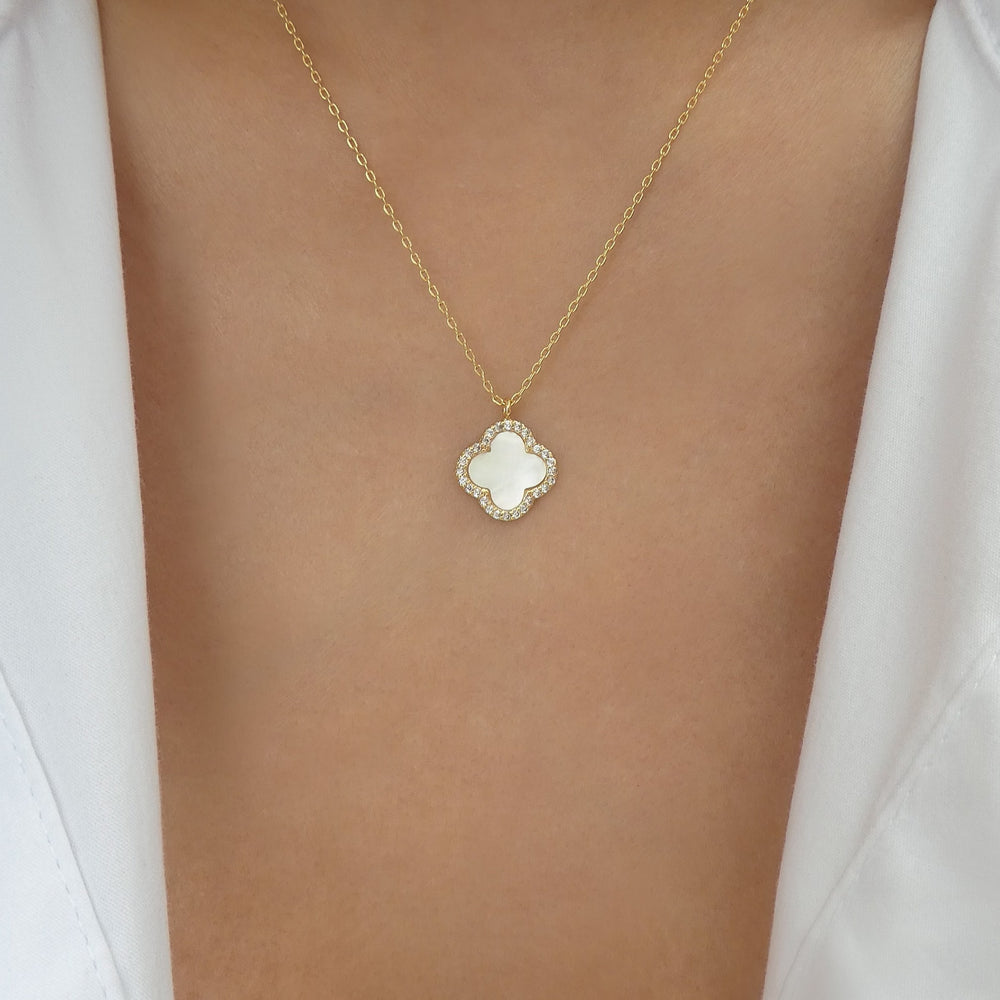 Classic Steffy Crystal Necklace (White)