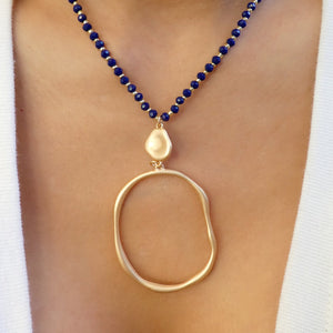 Landon Pendant Necklace (Blue)