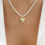 Tamara Heart Pearl Necklace