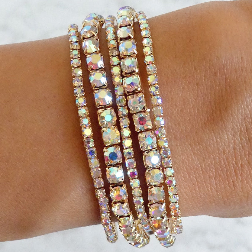 Iridescent Crystal Bracelet Set