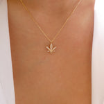 18K Bellini Crystal Cannabis Necklace