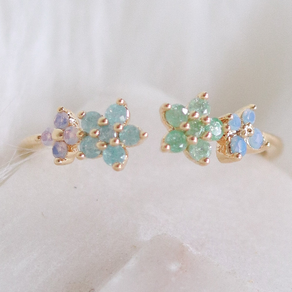 Blue & Green Flower Ring