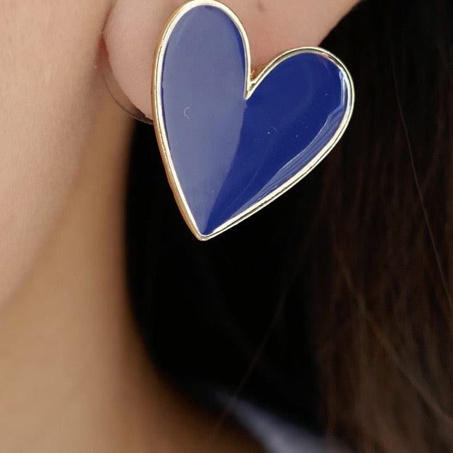 Diego Heart Earrings (Blue)