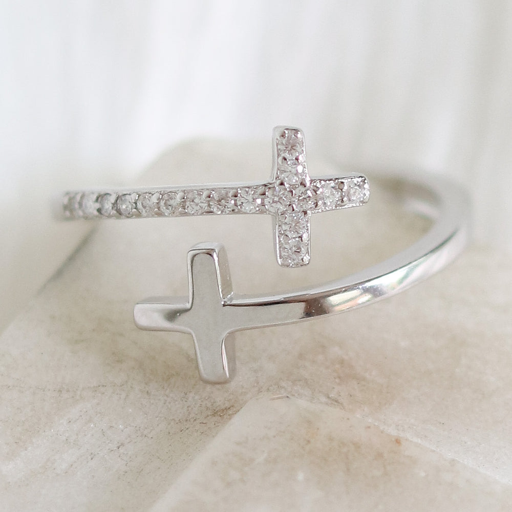 Double Cross Ring (Silver)