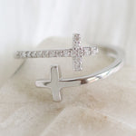 Double Cross Ring (Silver)