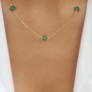 Lucille Clover Necklace (Green)